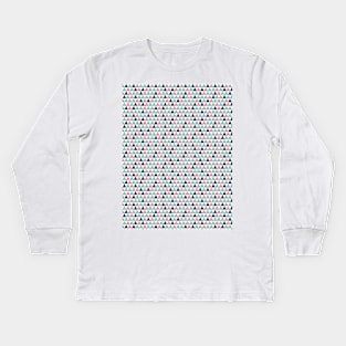 Festive Pine Triangle Mosaic Abstract Christmas Pattern Kids Long Sleeve T-Shirt